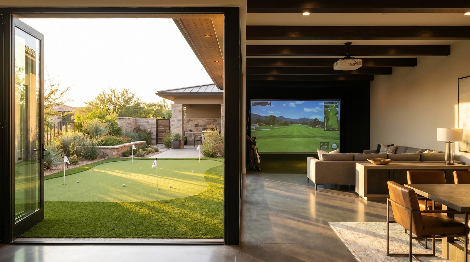 Putting green vs simulador de golf en casa — comparativa $250K MXN