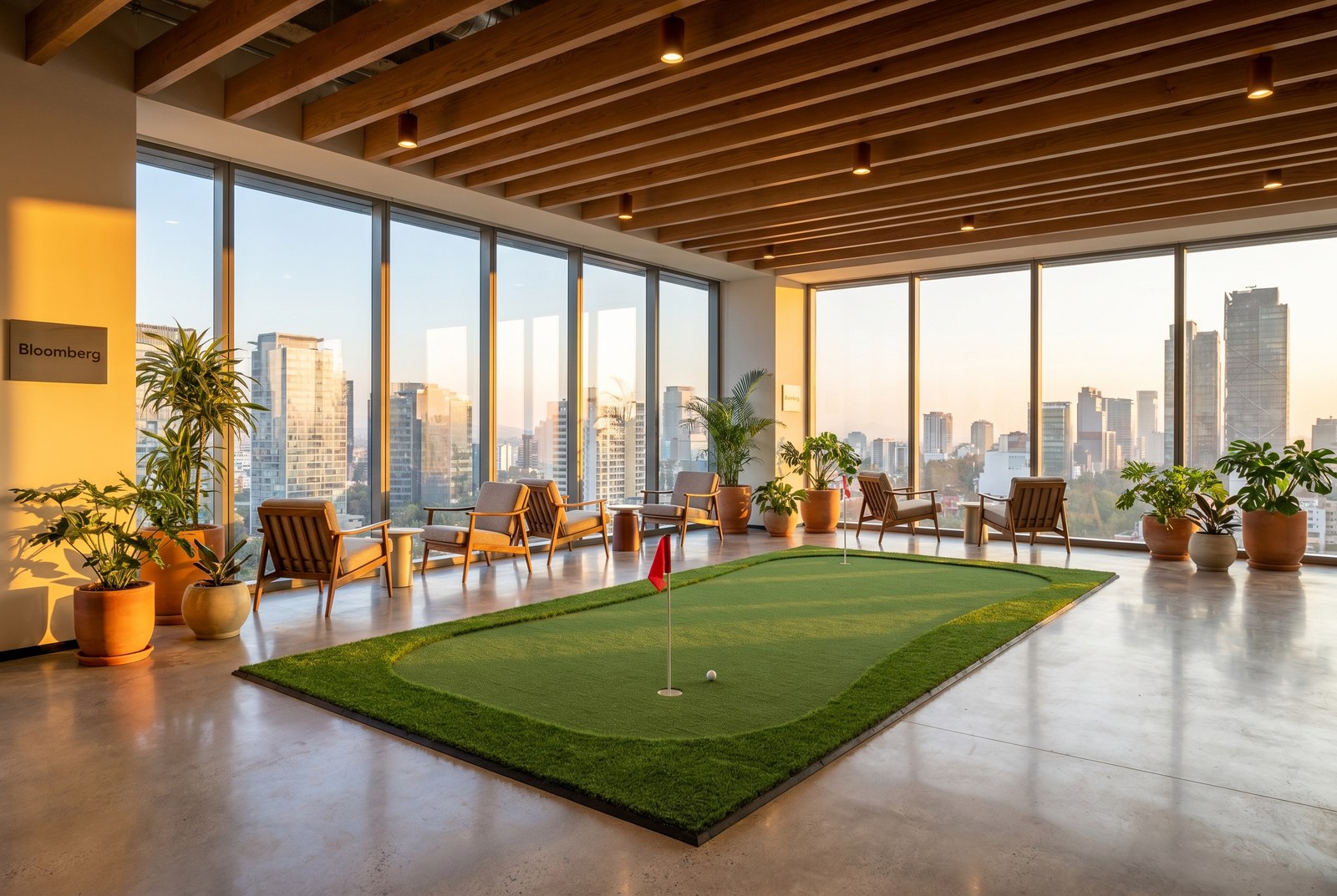 Putting green vs simulador de golf