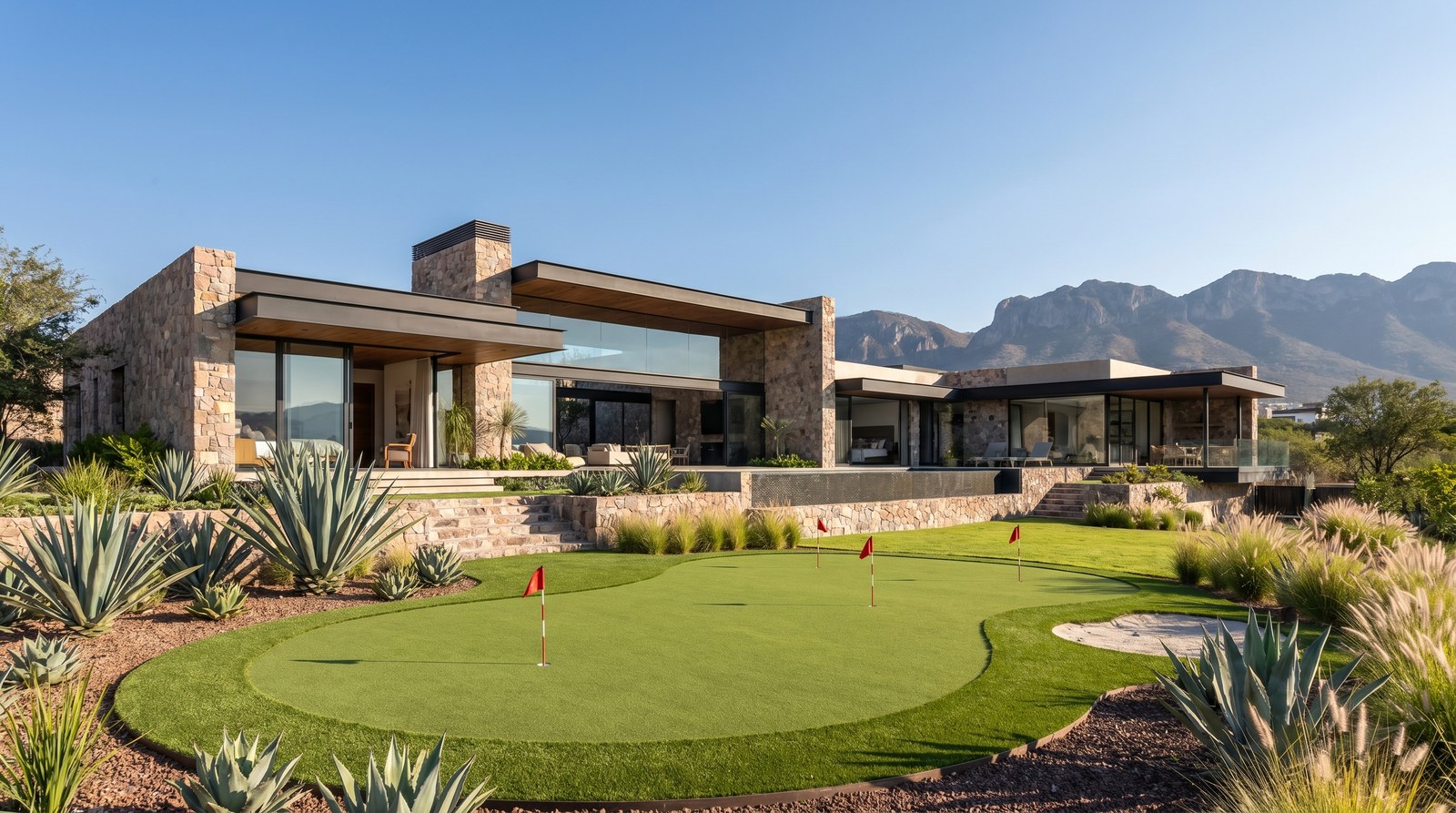 Putting greens residenciales en Querétaro — Juriquilla, El Refugio, Zibatá